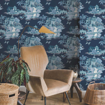 Pagoda and Sampan Wallpaper