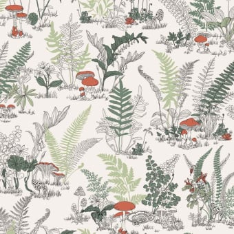Papier peint Mushroom Garden Toile