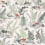 Mushroom Garden Toile Wallpaper York Wallcoverings Red/Green RT7891