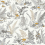 Mushroom Garden Toile Wallpaper York Wallcoverings Neutral/Gold RT7892