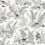 Mushroom Garden Toile Wallpaper York Wallcoverings Black/Grey RT7893
