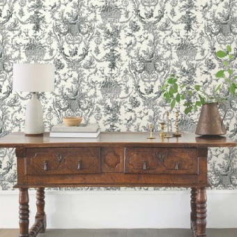 Old World Toile adhesive wallpaper