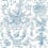 Old World Toile adhesive wallpaper York Wallcoverings Blue/White AT4241