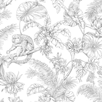Tropical Sketch Toile Wallpaper