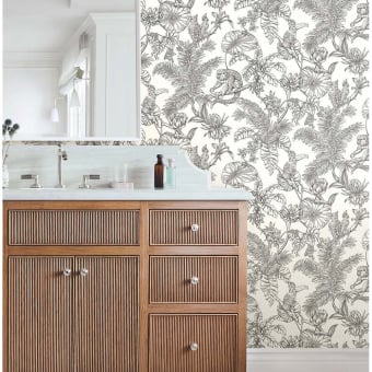 Tropical Sketch Toile Wallpaper