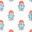Tybee Bud Wallpaper Thibaut French blue and Coral T16213