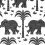 Elephant Wallpaper Thibaut Black T16202