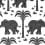 Papier peint Elephant Thibaut Black T16202