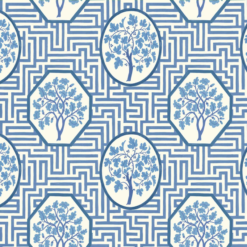 Carta da parati Royal Maze Carta da parati Royal Maze GP & J Baker Royal Blue BW45148/2 GP & J Baker