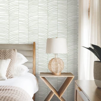 Cascade Palm Chevron Wallpaper