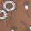 Colette embroidered fabric Antoine d'Albiousse Chocolat/Bleu Colette/9