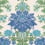 Poppies wallpaper Cole and Son Sapphire, Cerulean and Moss on Stone 128/7035