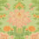 Poppies wallpaper Cole and Son Peach, Marigold and Grass on Soft Green 128/7036