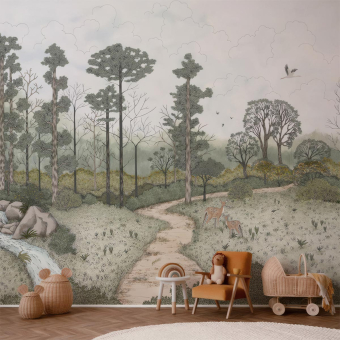 Papier peint panoramique La Biche au Bois Vert