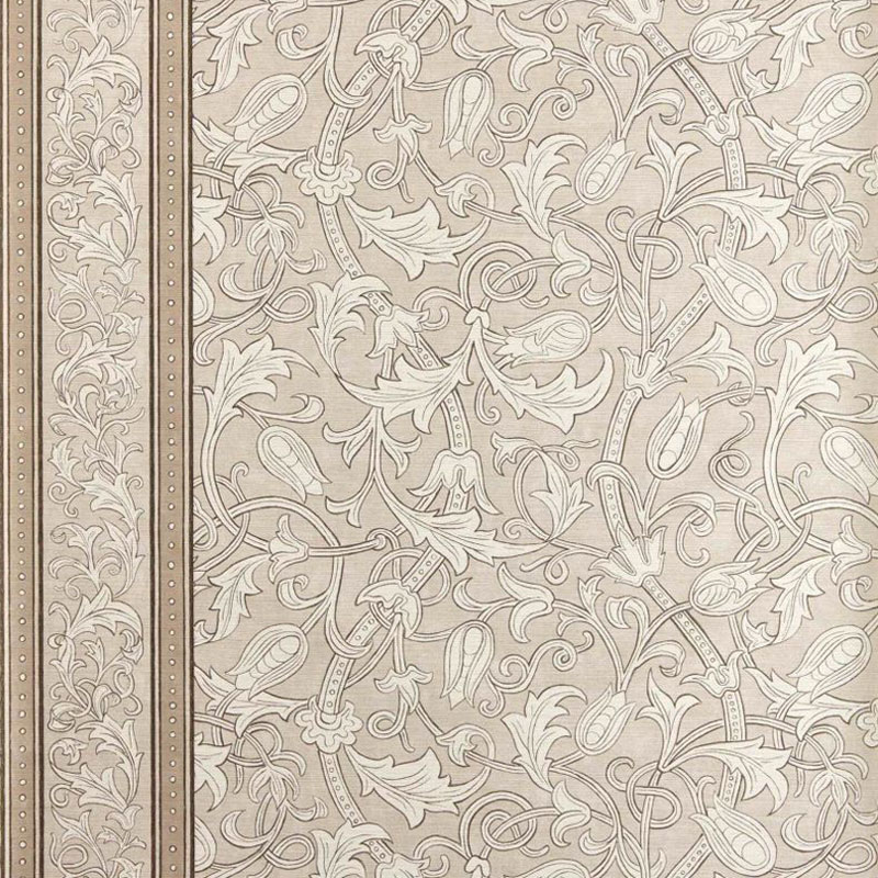 Etched Scrolling Tulip Wallpaper Etched Scrolling Tulip Wallpaper Morris and Co Faded Indigo MUNW217604 Morris and Co