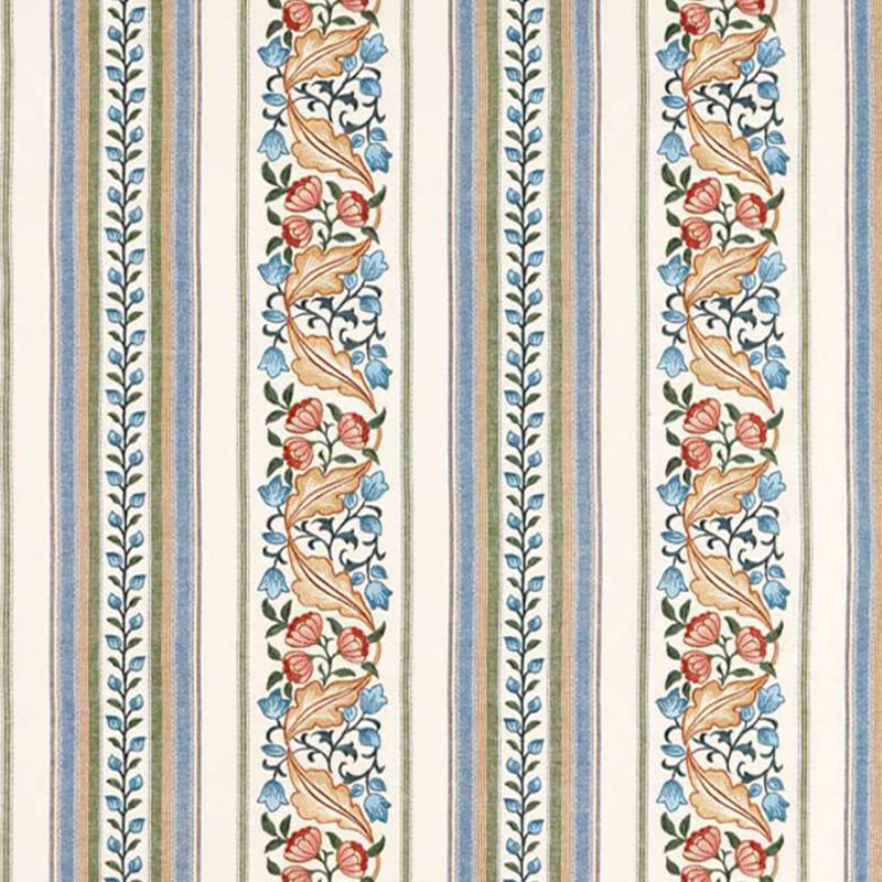 Tissu Bluebell & Peony Embroidery Tissu Bluebell & Peony Embroidery Morris and Co Russet/Forest MHTF237660 Morris and Co