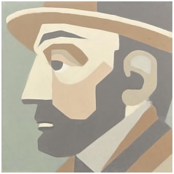 Cement tile Portrait of Cézanne