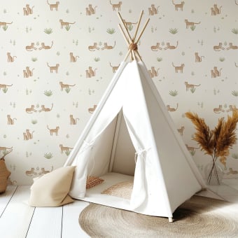 Papel pintado Samburu Leopardo y follaje