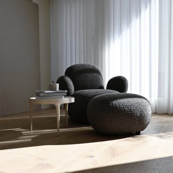 Toe Bouclé Pouf
