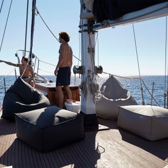 Quadratischer Hocker Sail Silvertex Outdoor