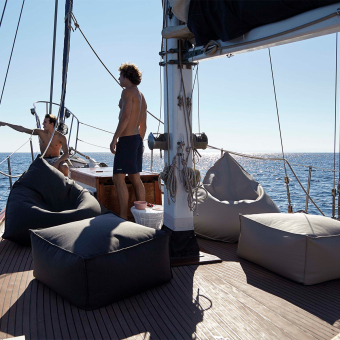 Sail Silvertex Outdoor Square Pouf