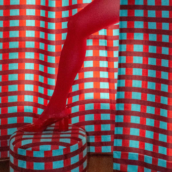 Red and Blue Room Service Velvet