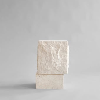 Temple Tall Limestone Side Table