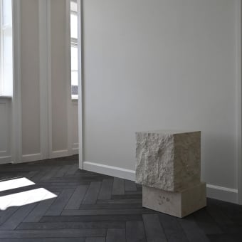 Temple Tall Limestone Side Table