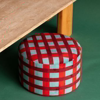 Pouf Room Service Rouge et bleu