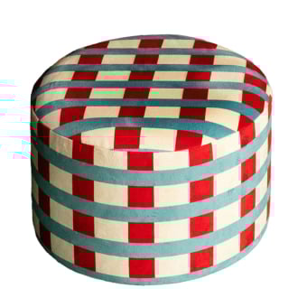 Pouf Room Service Rouge et jaune