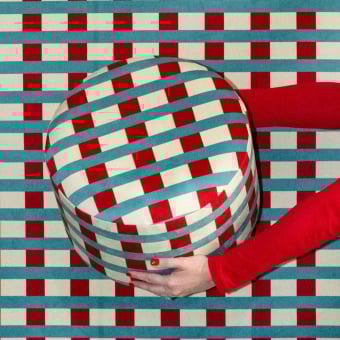 Pouf Room Service Rouge et jaune