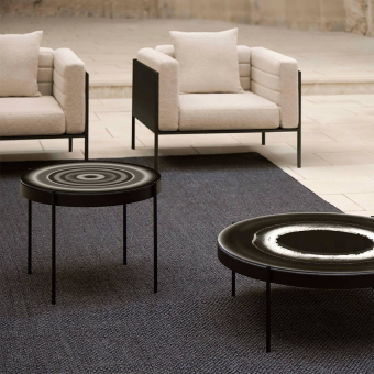 Table basse ronde petite Stormy San Juan Sunrise