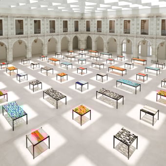 Tavolo da pranzo rettangolare grande Warm Sunsets