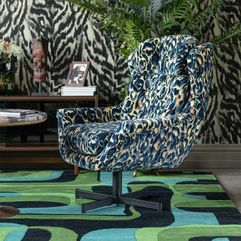John Swivel Blu Selvaggio Armchair