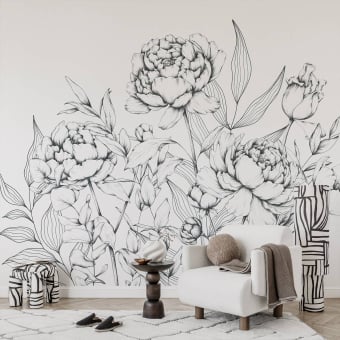 Peony Caress Panoramic Wallpaper