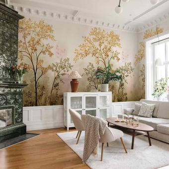 Panorama-Wallpaper Misty Morning tree