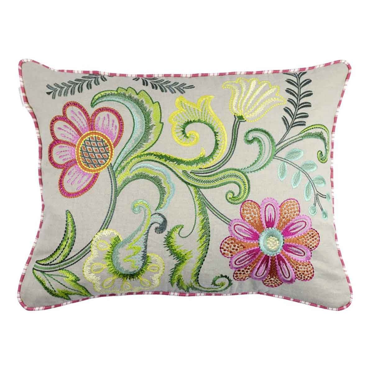 Embroidered Damask Wicker Cushion Designers Guild