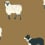 Papier peint Moutons Little Cabari Ocre PP-09-50-MOU-OCR
