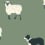 Papier peint Moutons Little Cabari Vert de Gris PP-09-50-MOU-VDG