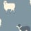 Moutons Wallpaper Little Cabari Bleu jean PP-09-50-MOU-BJE
