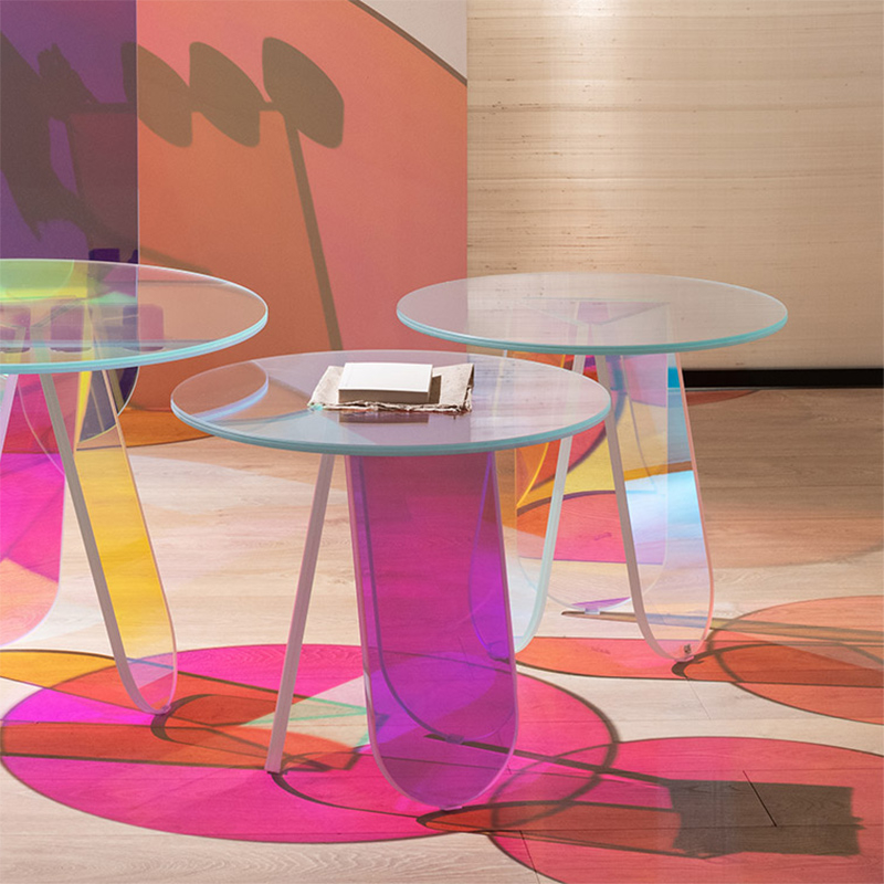 Shimmer Tall Round Coffee Table Glas Italia