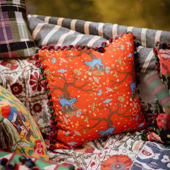 Tree Of Life Coral Cushion