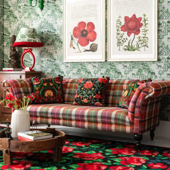 Sofa Chesterfield Kerschdorf Plaid Carrot