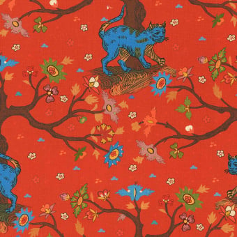 Stoff Tree Of Lide Coral Linen
