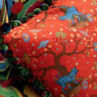Tree Of Lide Coral Linen Fabric