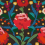 Carta da parati Claudine Mindthegap Red/Green WP20933