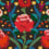 Claudine Wallpaper Mindthegap Red/Green WP20933