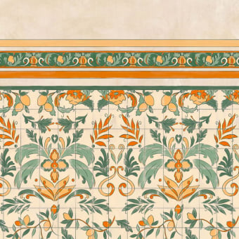 Patio panoramic wallpaper