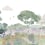 Laguna panoramic wallpaper Kariokas Pink on white PANO-LAGUNA-Pink-on-White-04