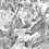 Carta da parati Tribu Kariokas White WallP-TRIB-B&W-04